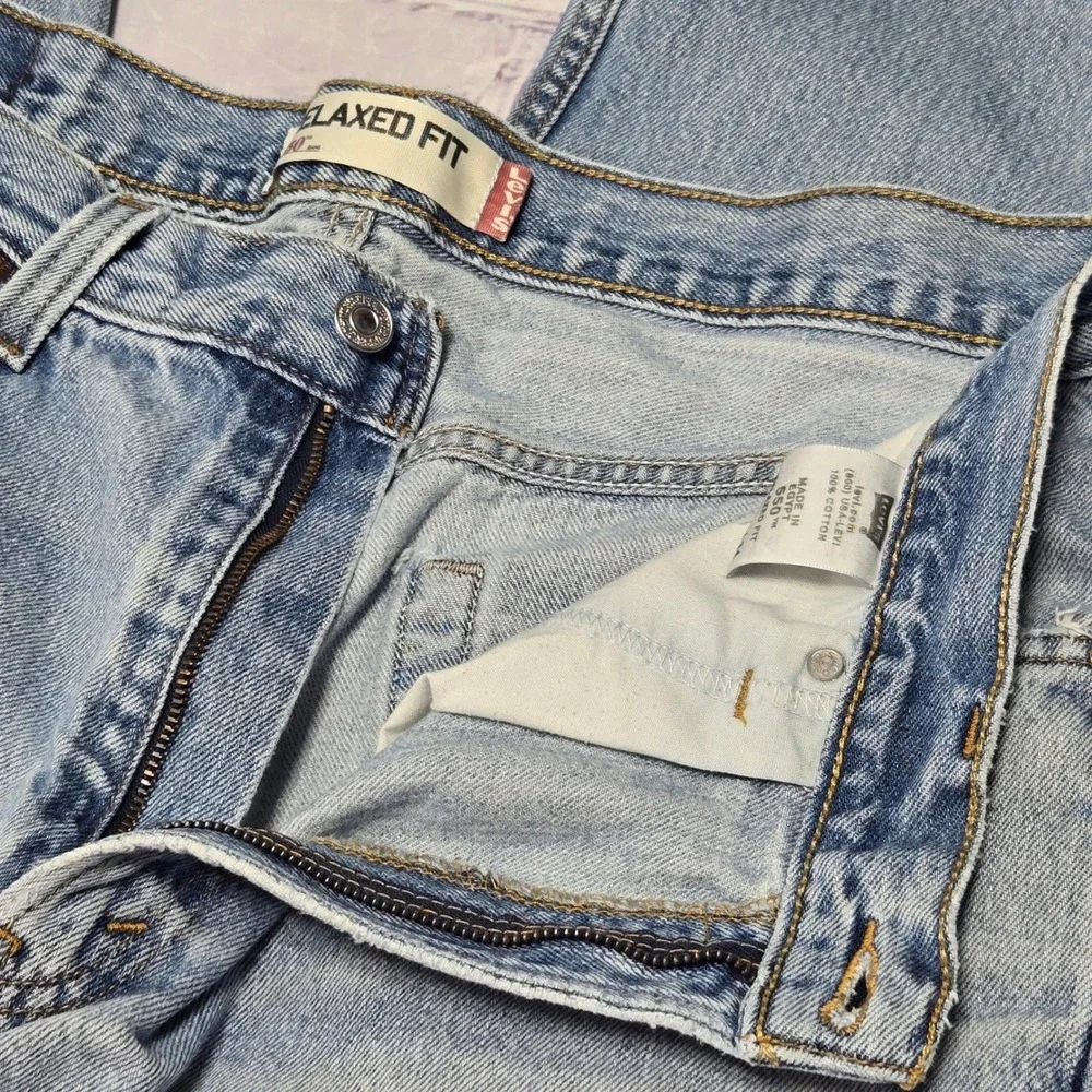 Y2K Levis 550 Relaxed‎ Fit Light Wash Blue Denim Jeans Mens 36x34 100% Cotton